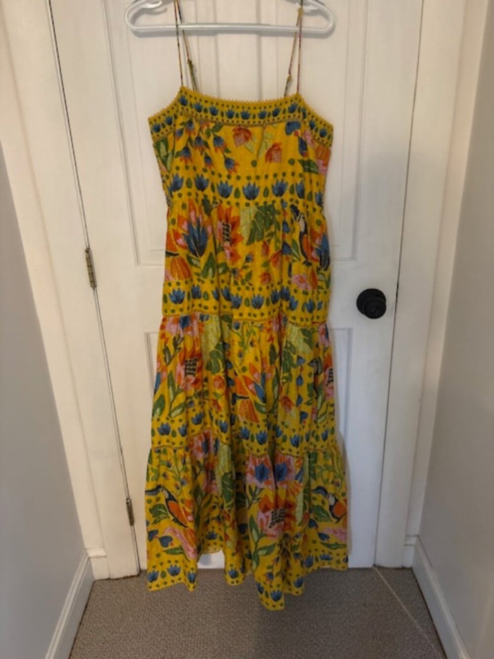 Farm Rio Summer Garden Maxi Dress Yellow